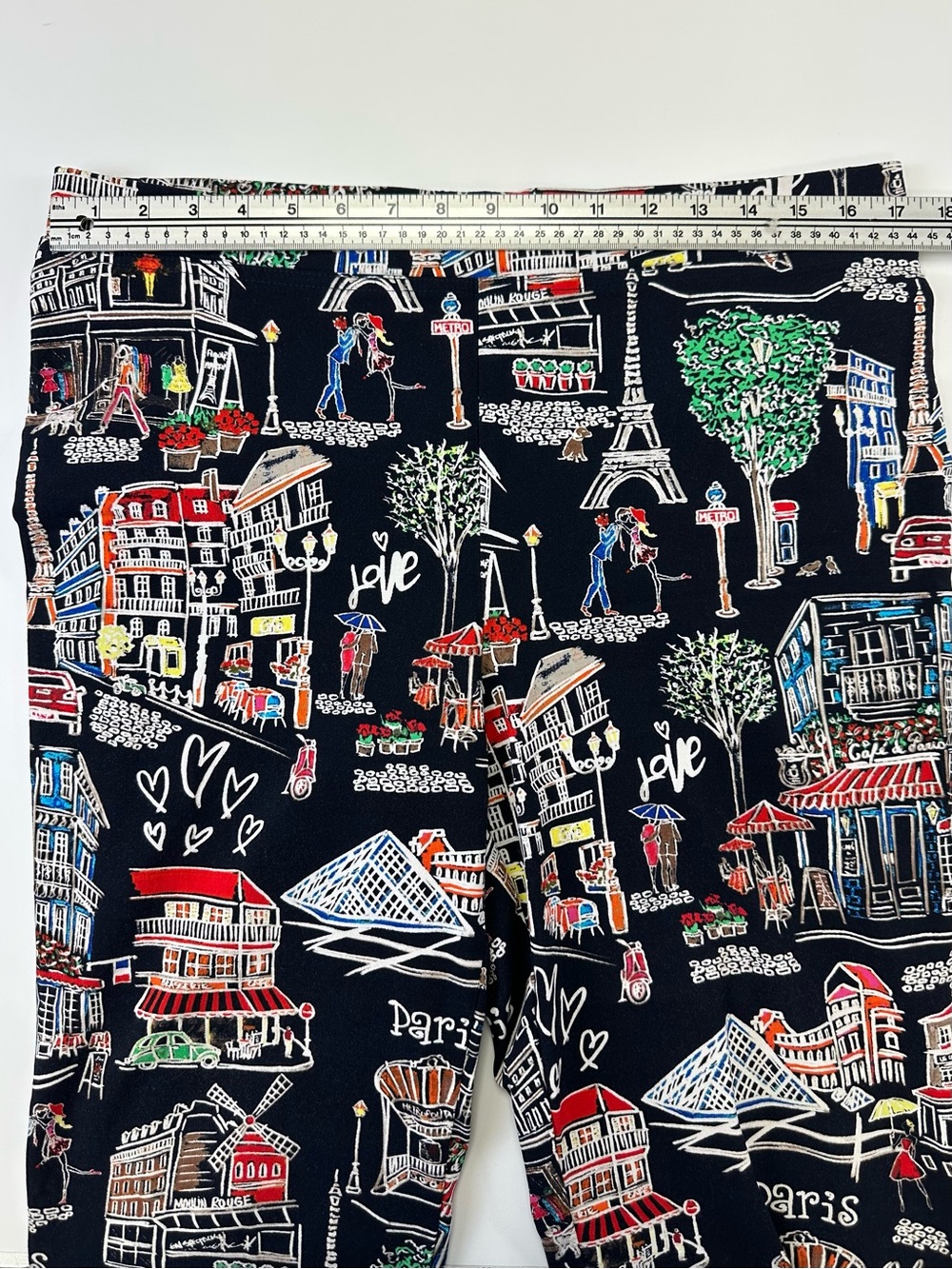 Joseph Ribkoff Paris Sketch Print Crop Pull-On Stretch Pants Size 14 - Picture 3 of 12